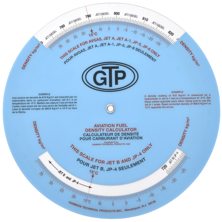Aviation Fuel Density Calculator & Correction Disk Heliport Supplies