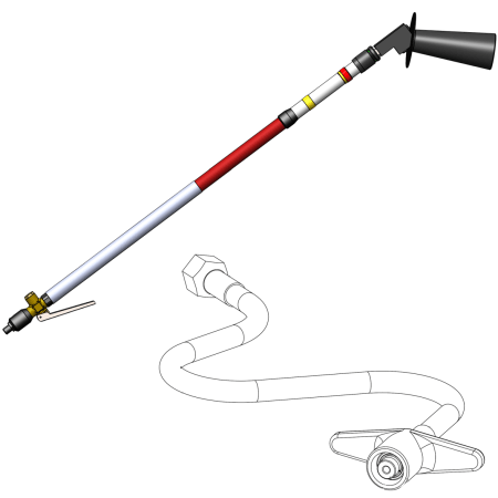 Telescopic CO2 Firefighting Lance with High Pressure Hose (Min. 120cm)