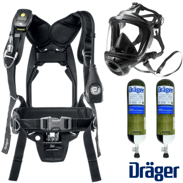 Dräger PSS3000 BA Set with 2 Dräger Composite Cylinders (9Lt 200 Bar ...