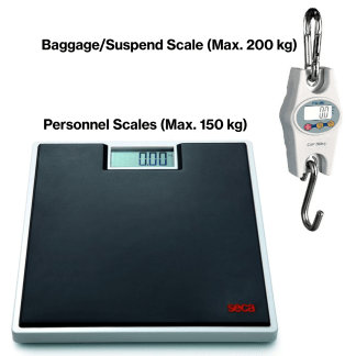 Scales Set: Personnel (Max. 150kg) & Baggage (Max. 200kg)