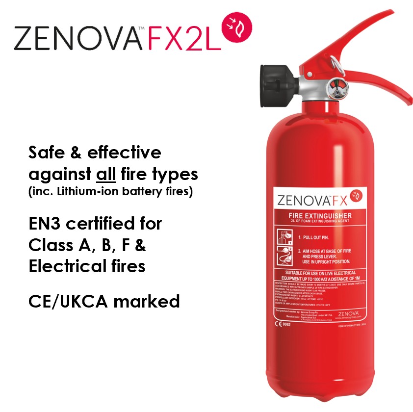 Zenova FX2L ‘All Fires’ Fire Extinguisher (2 Ltr)